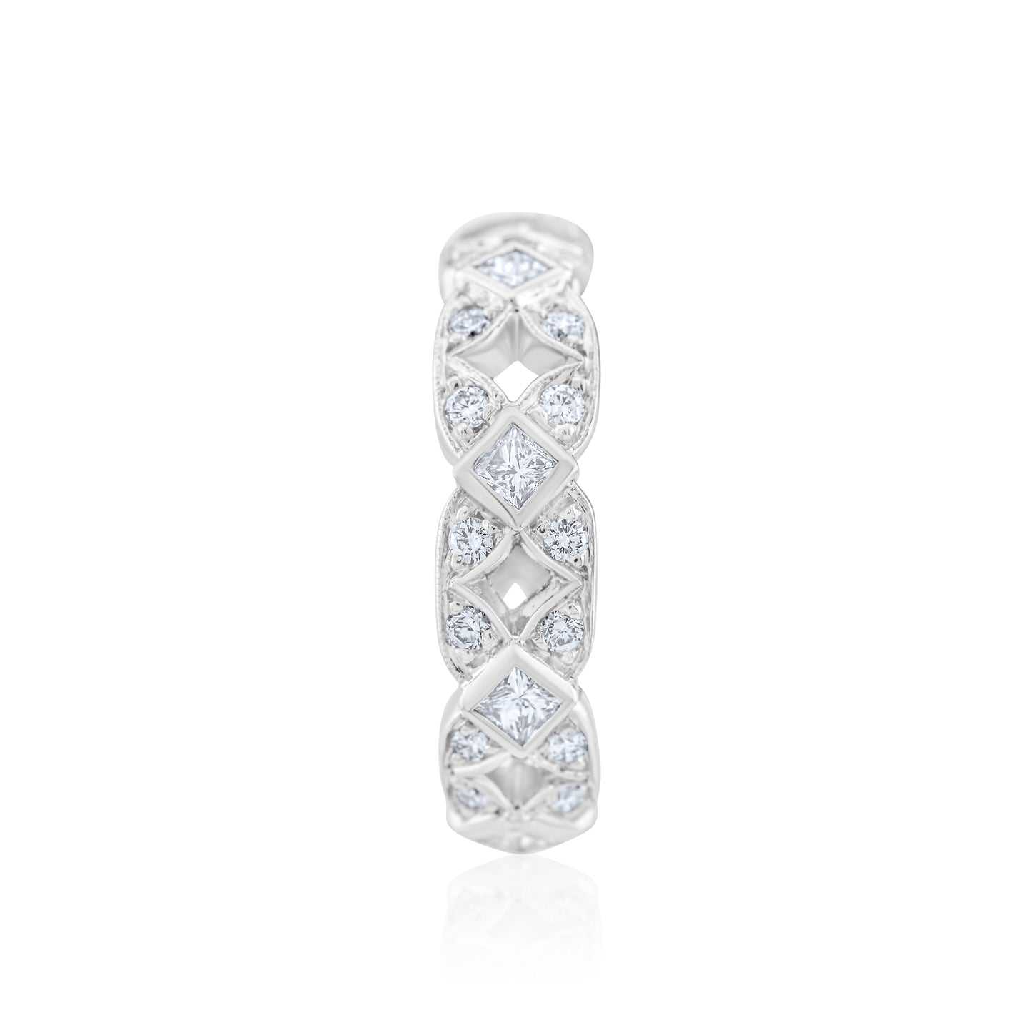 Platinum Diamond Vintage Lattice Band ~ 1 Ct