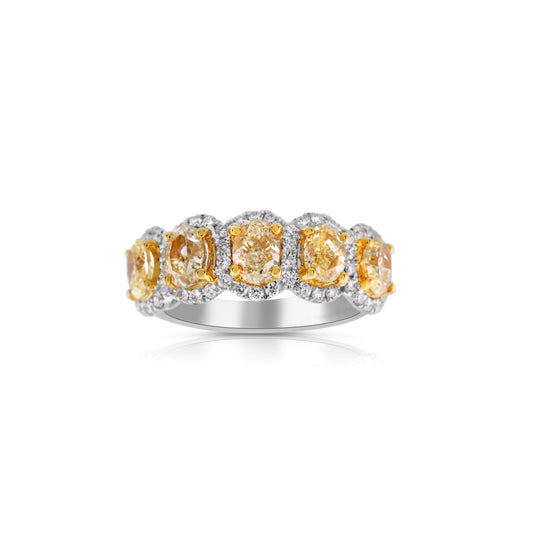 18K Two-Tone Gold Two-Tone Diamond Cocktail Ring ~ 2 1/2 Ct