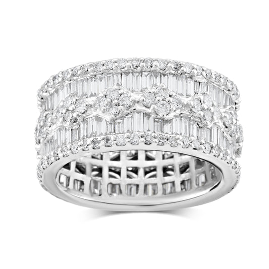 18K White Gold Diamond Eternity Band 5 Ct