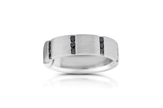 Platinum Black Diamond Men’s Band ~ 1 Ct