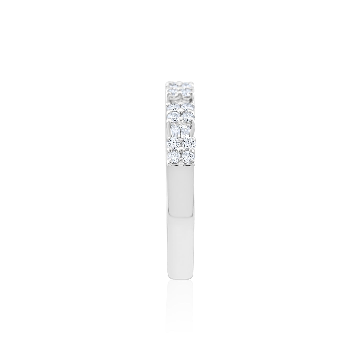 18K White Gold Baguette Cut Diamond Band ~ ½ Ct