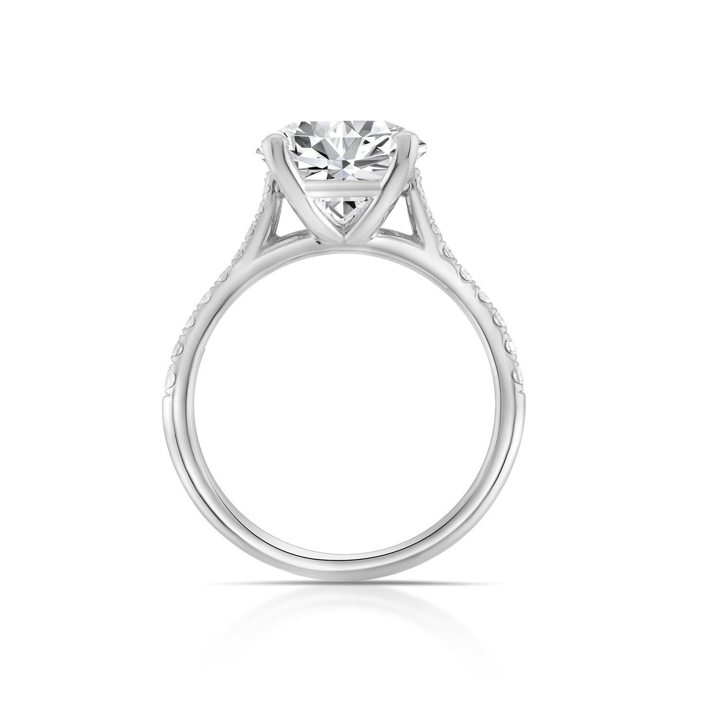 14K White Gold Lab Diamond Engagement Ring 3¾ Ct