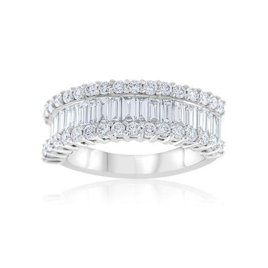 18K White Gold Two-Cut Diamond Band ~ 1 2/3 Ct