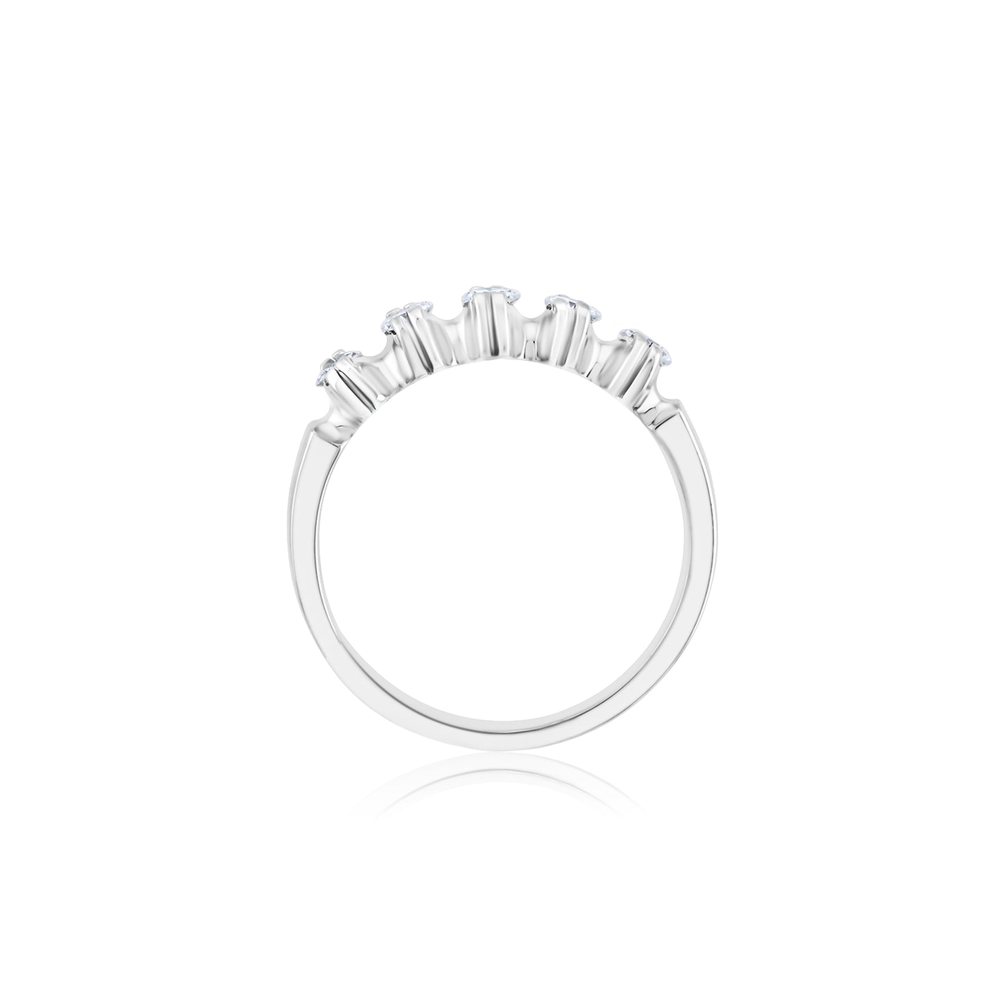 14K White Gold Diamond Five-Stone Ring ~ ½ Ct