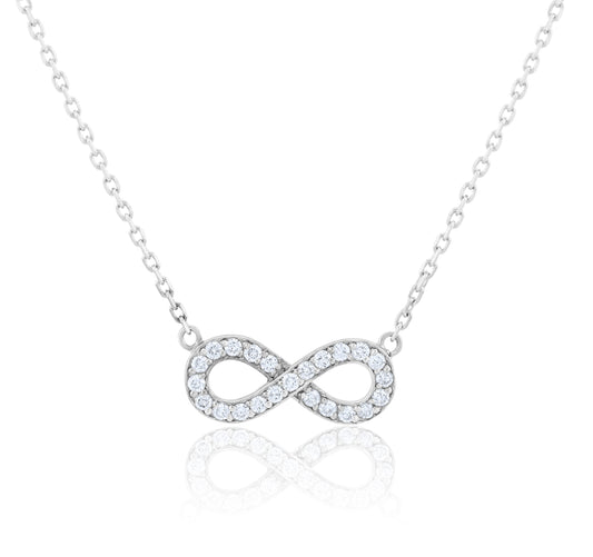 14K White Gold Diamond Infiniti Necklace ~ 1/3 Ct