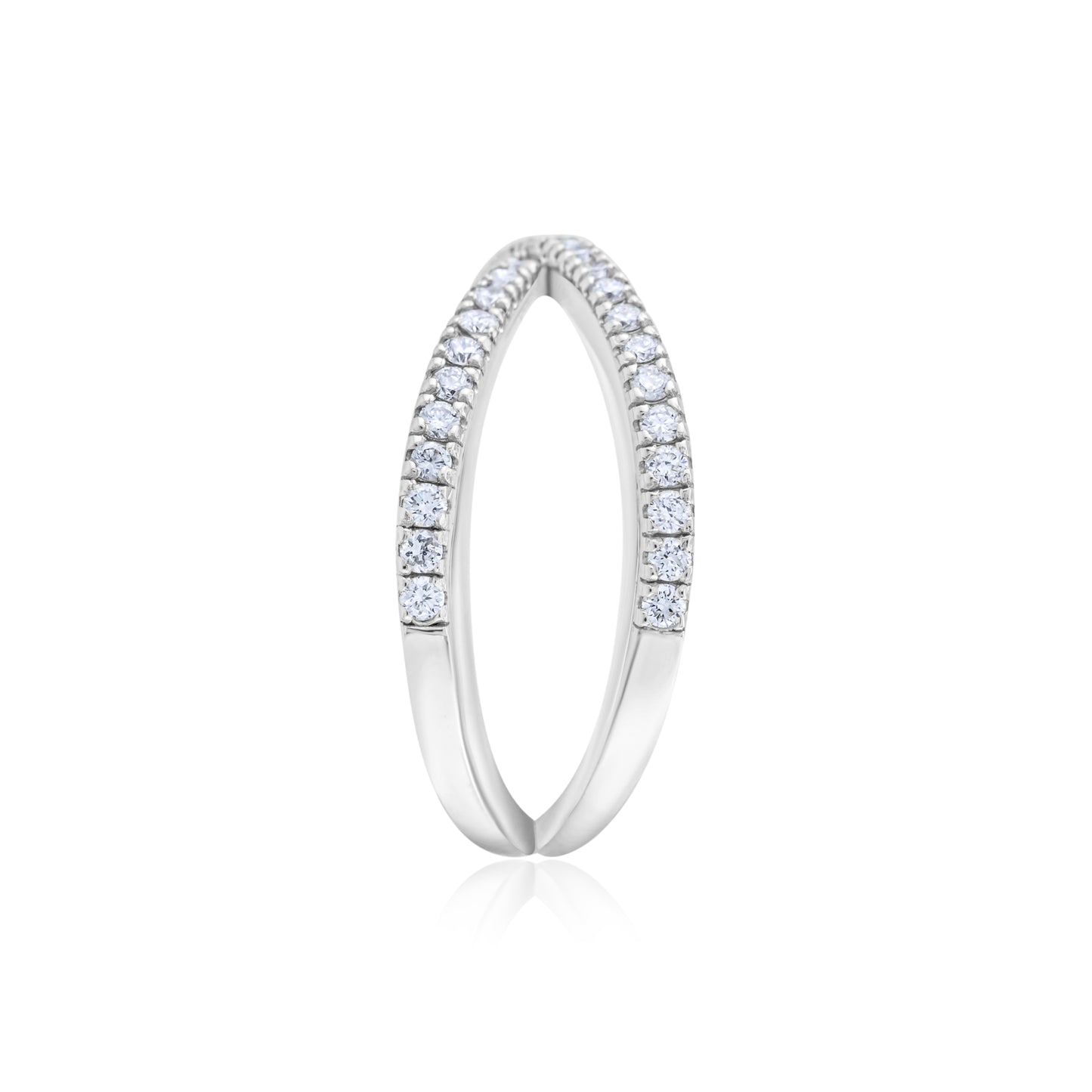 14K White Gold Diamond Crisscross Band ½ Ct
