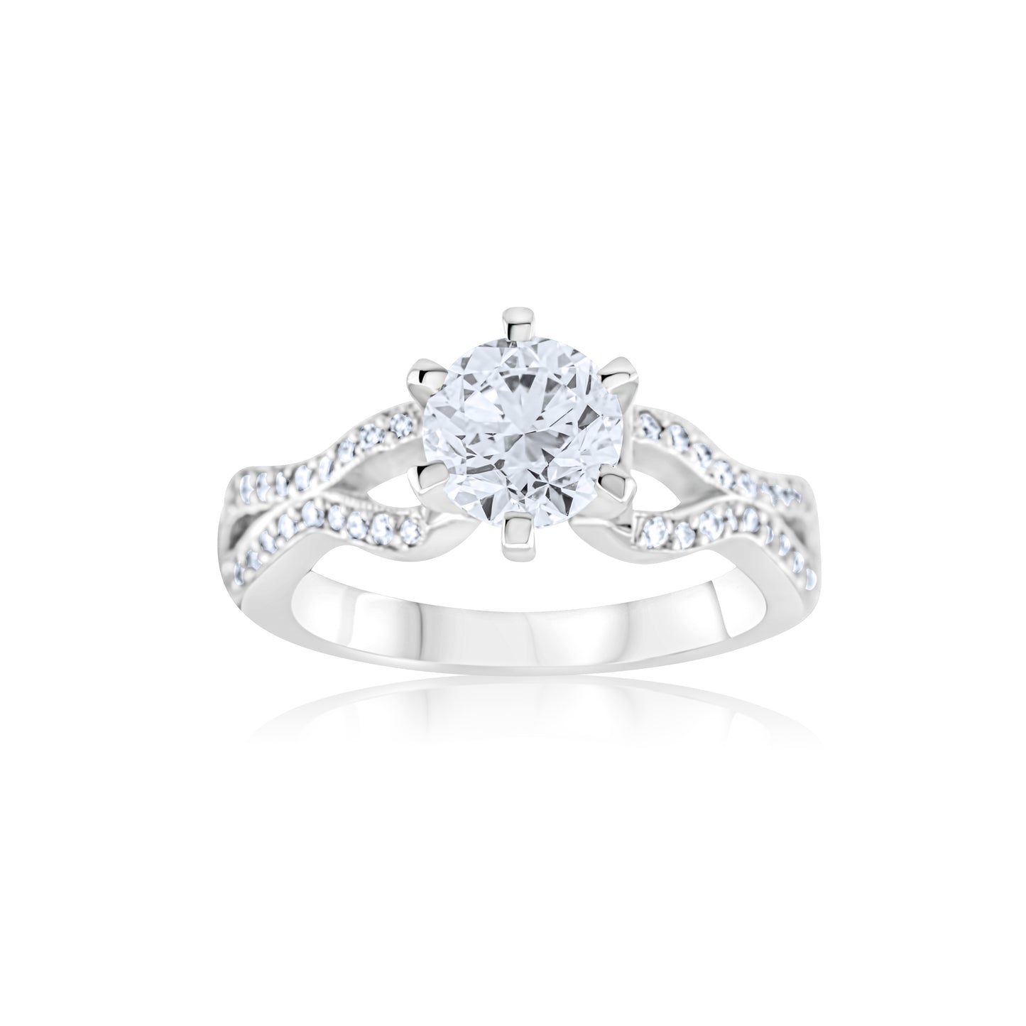 Platinum Diamond Twist Engagement Ring 1 1/3 Ct