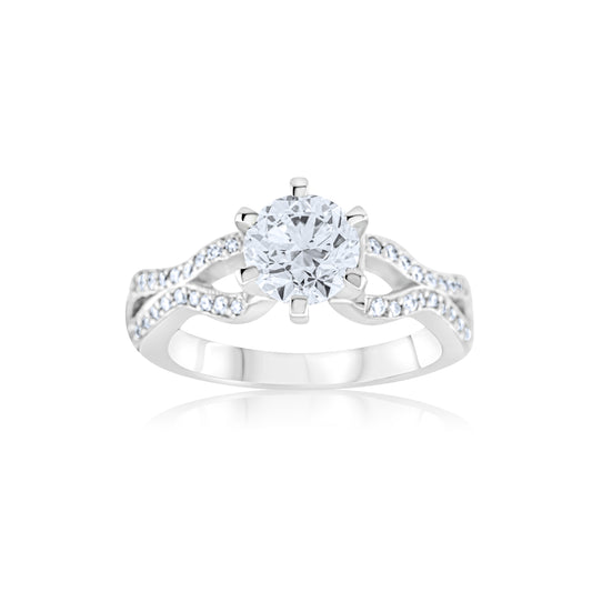 Platinum Diamond Twist Engagement Ring 1 1/3 Ct