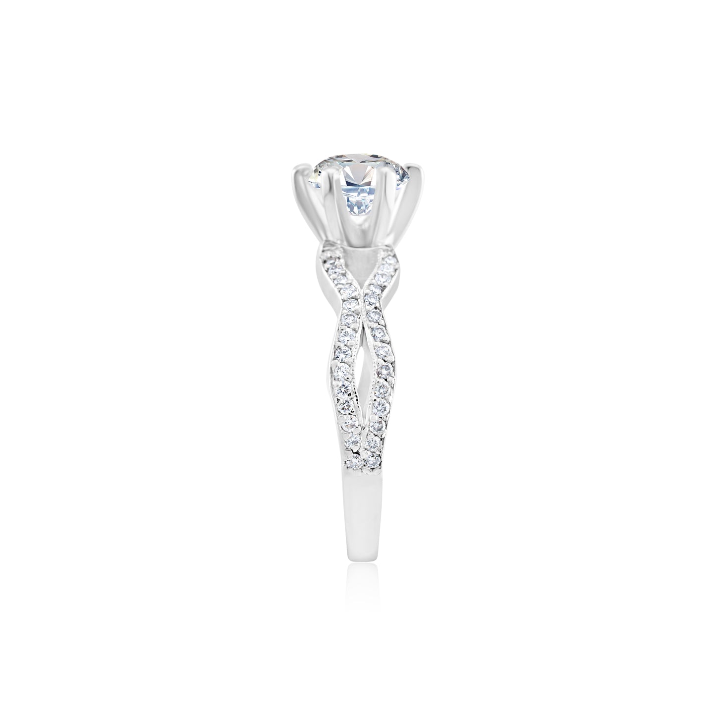 Platinum Diamond Twist Engagement Ring 1 1/3 Ct