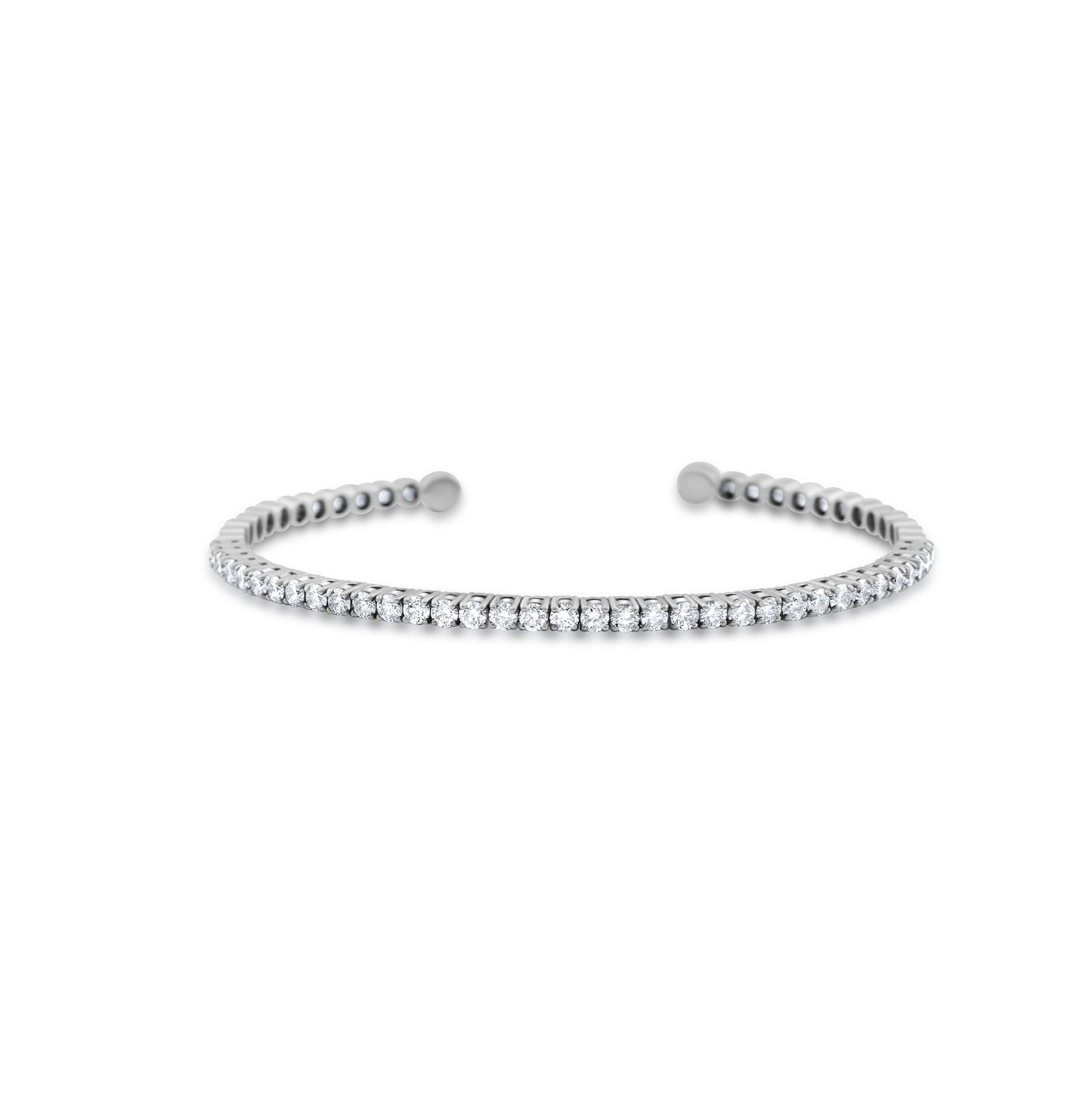 14K White Gold Diamond Hug Bangle ~ 2 Ct