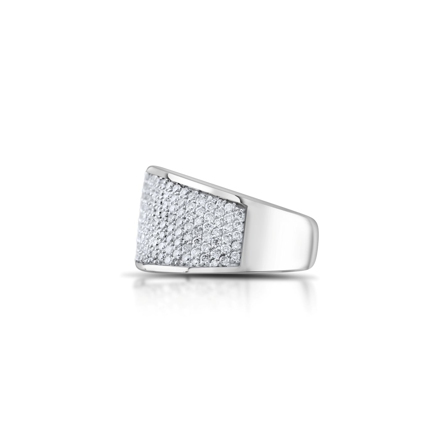 14K White Gold Diamond Statement Ring ~ 2 2/3 Ct