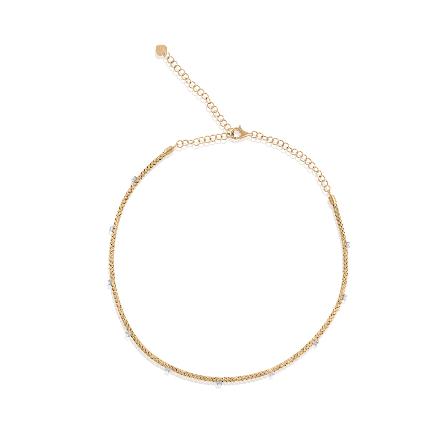 14K Yellow Gold Diamond Station Chocker ~ 2/3 Ct