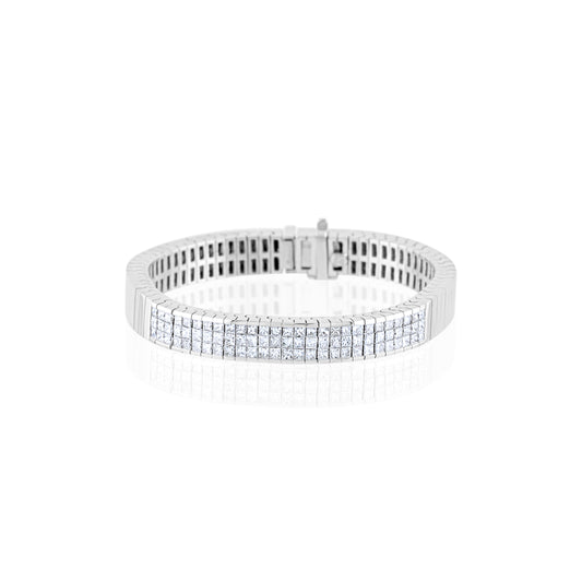 18K White Gold Diamond Bangle ~ 4 ½ Ct