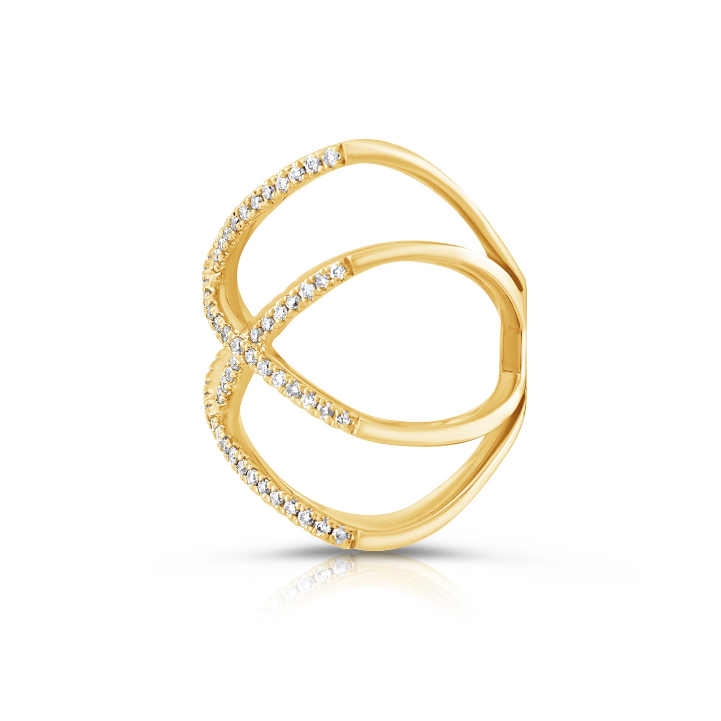 14K Yellow Gold Diamond Fashion Ring ~ 1 Ct
