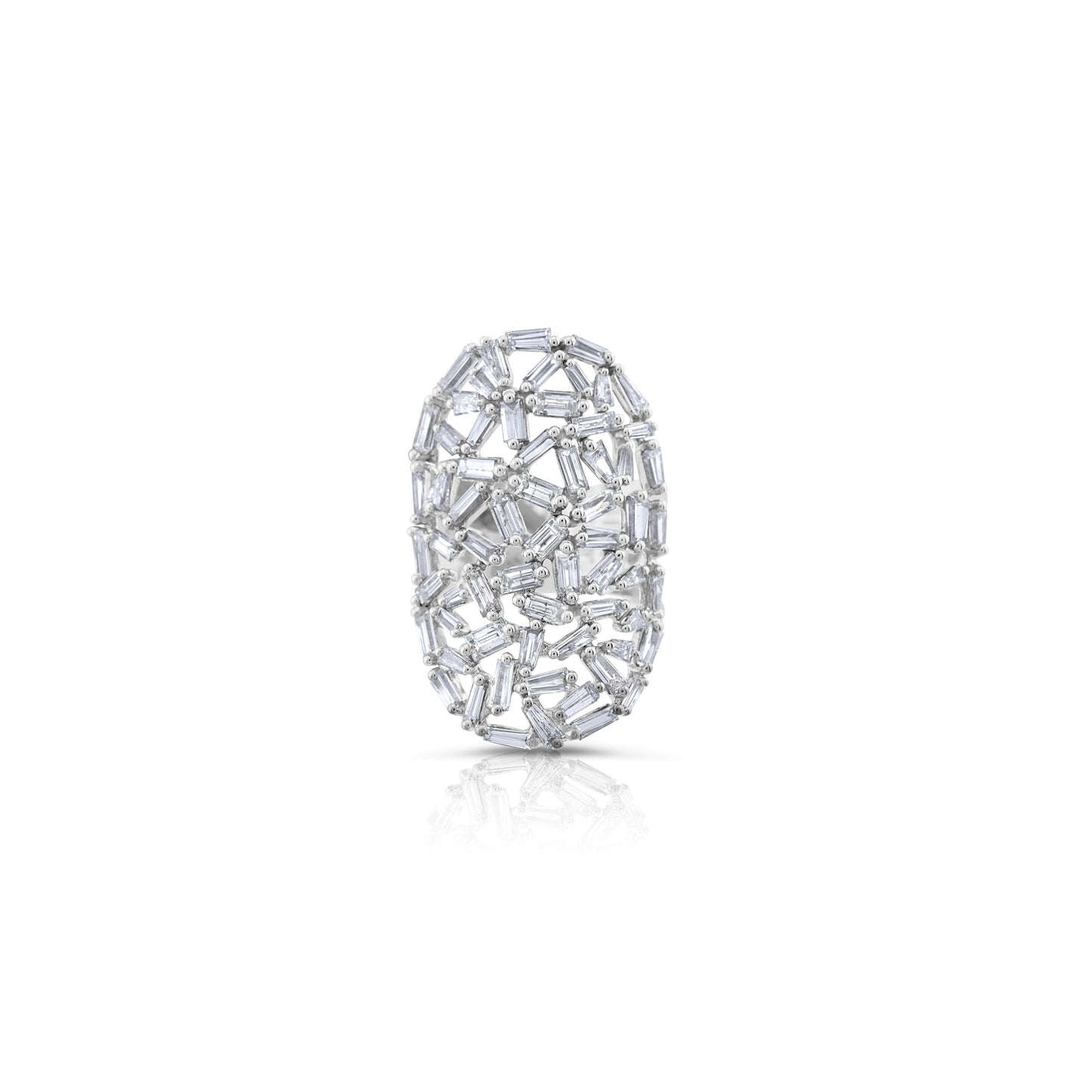 18K White Gold Diamond Fashion Ring ~ 5 Ct