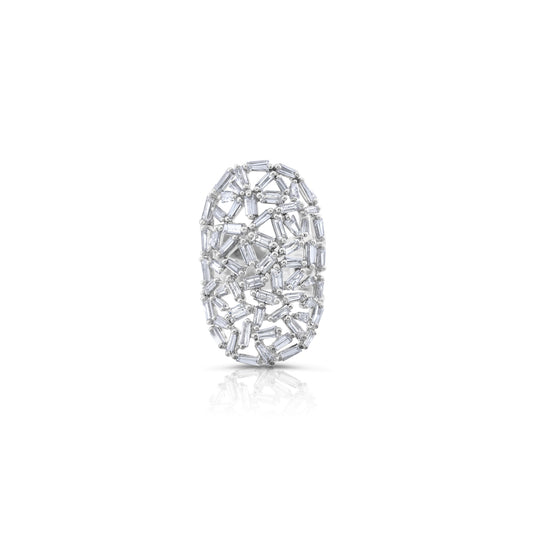 18K White Gold Diamond Fashion Ring ~ 5 Ct