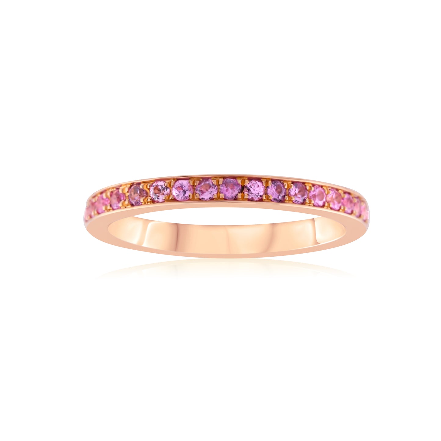 18K Rose Gold Pink Sapphire Eternity Band ~ 1 Ct