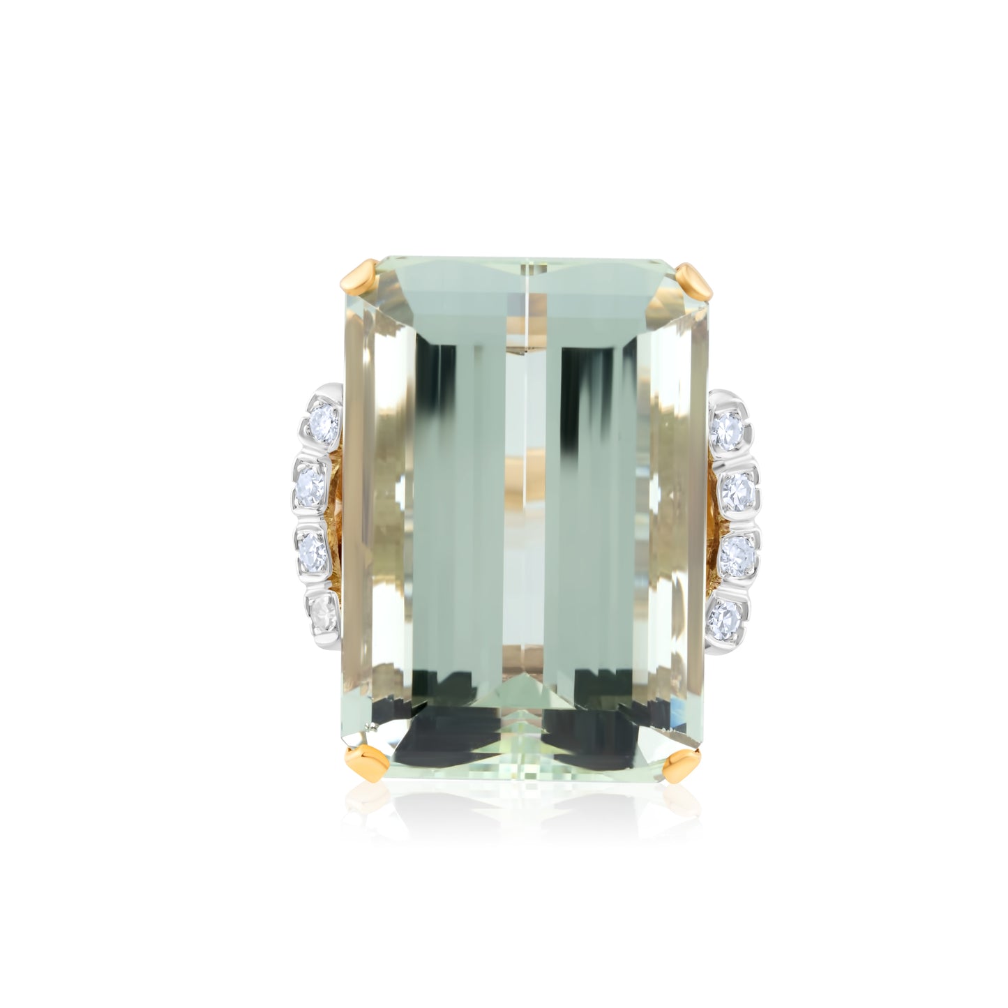 14K Yellow Gold Diamond & Topaz Showpiece Ring 50 Ct