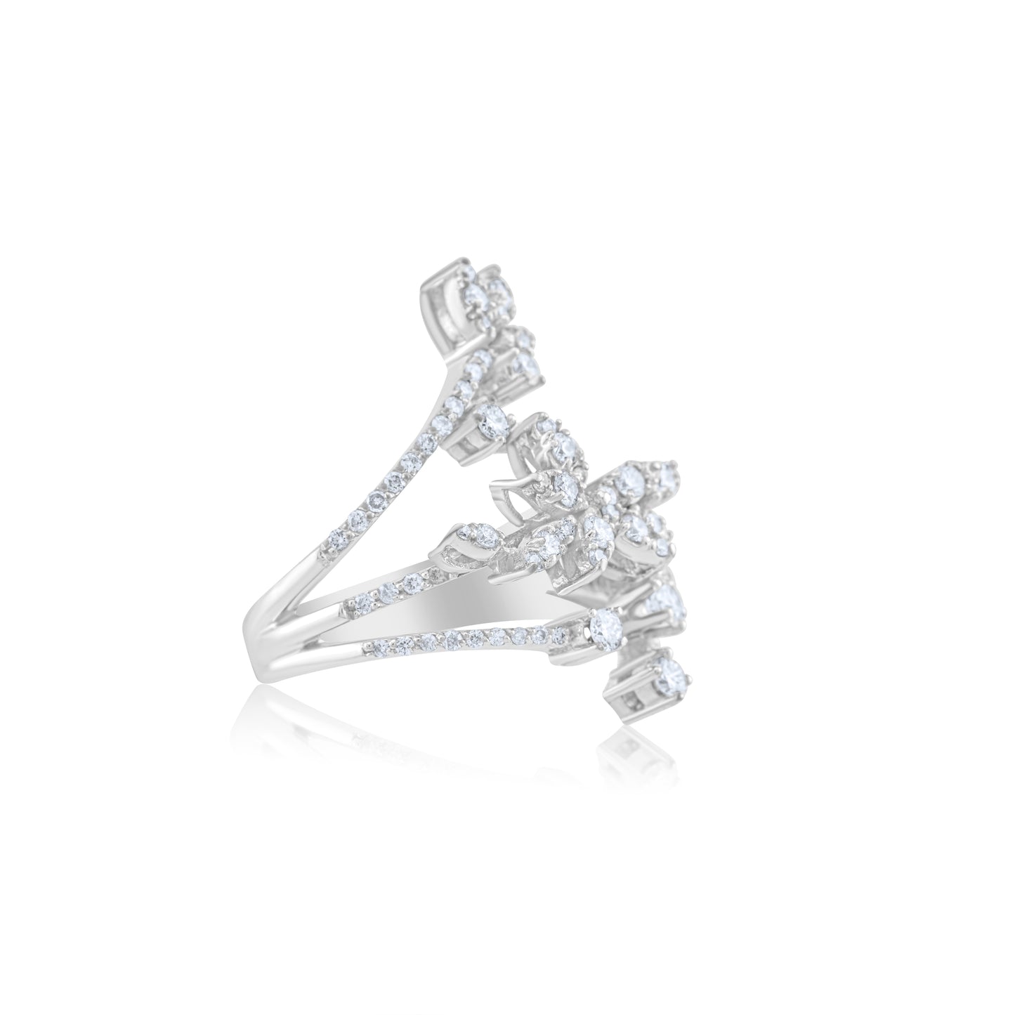 14K White Gold Diamond Cocktail Ring ~ 1 ¼ Ct