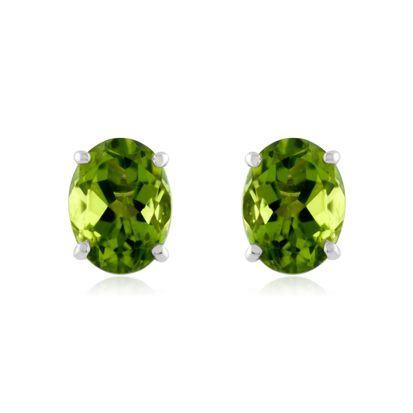 14K White Gold Topaz Stud Earrings ~ 3 Ct