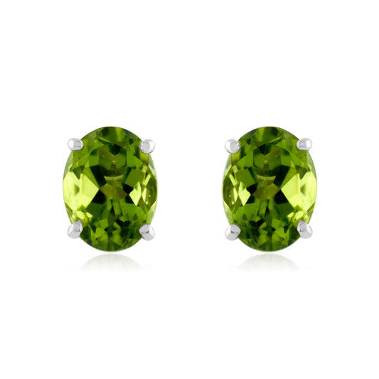 14K White Gold Topaz Stud Earrings ~ 3 Ct