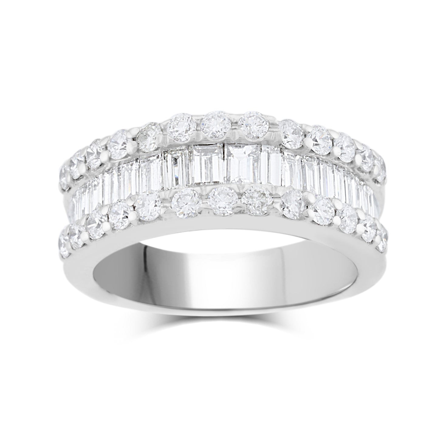 18K White Gold Diamond Anniversary Ring 2.5 Ct
