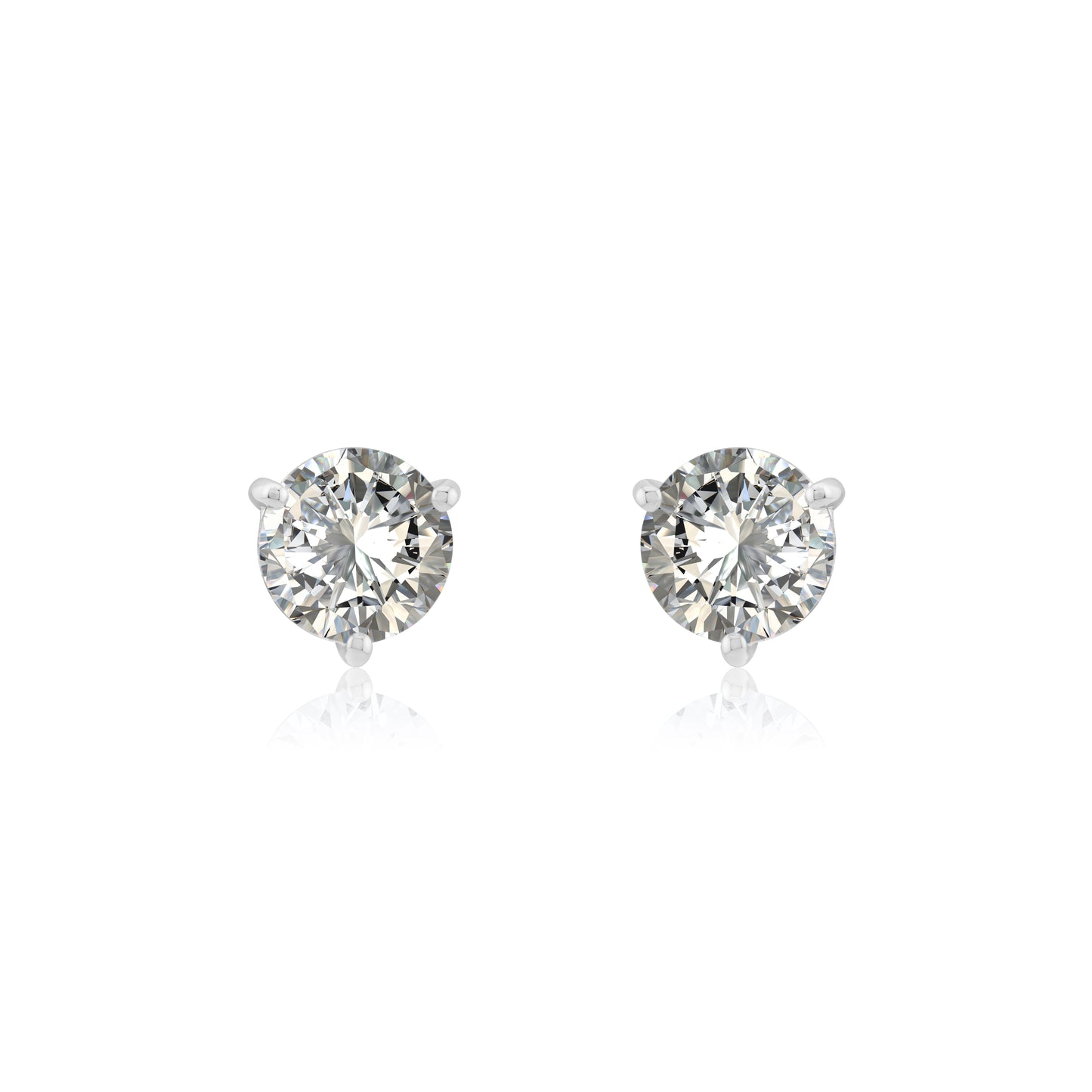 14K White Gold Lab Diamond Martini Cup Stud Earrings 4.01 Ct