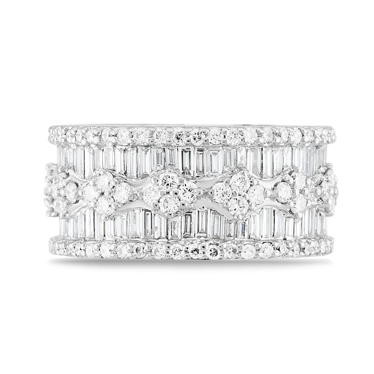 18K White Gold Diamond Eternity Band 5 Ct