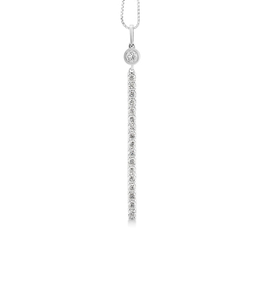 14K White Gold Lab Diamond Drop Pendant ½ Ct