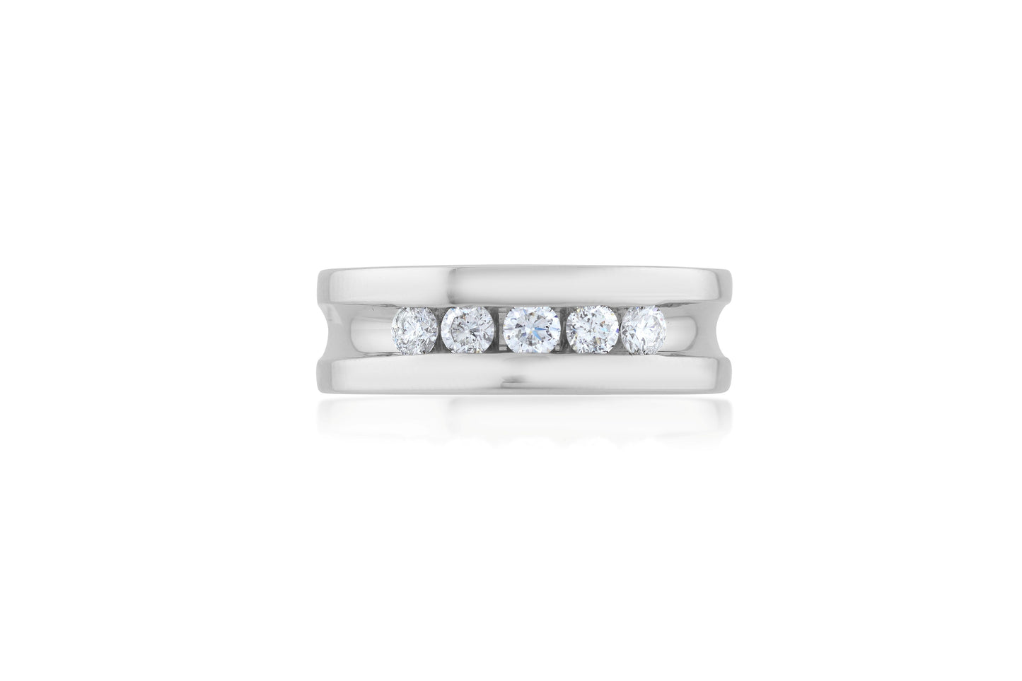 14K White Gold Diamond Men’s Band 2/3 Ct