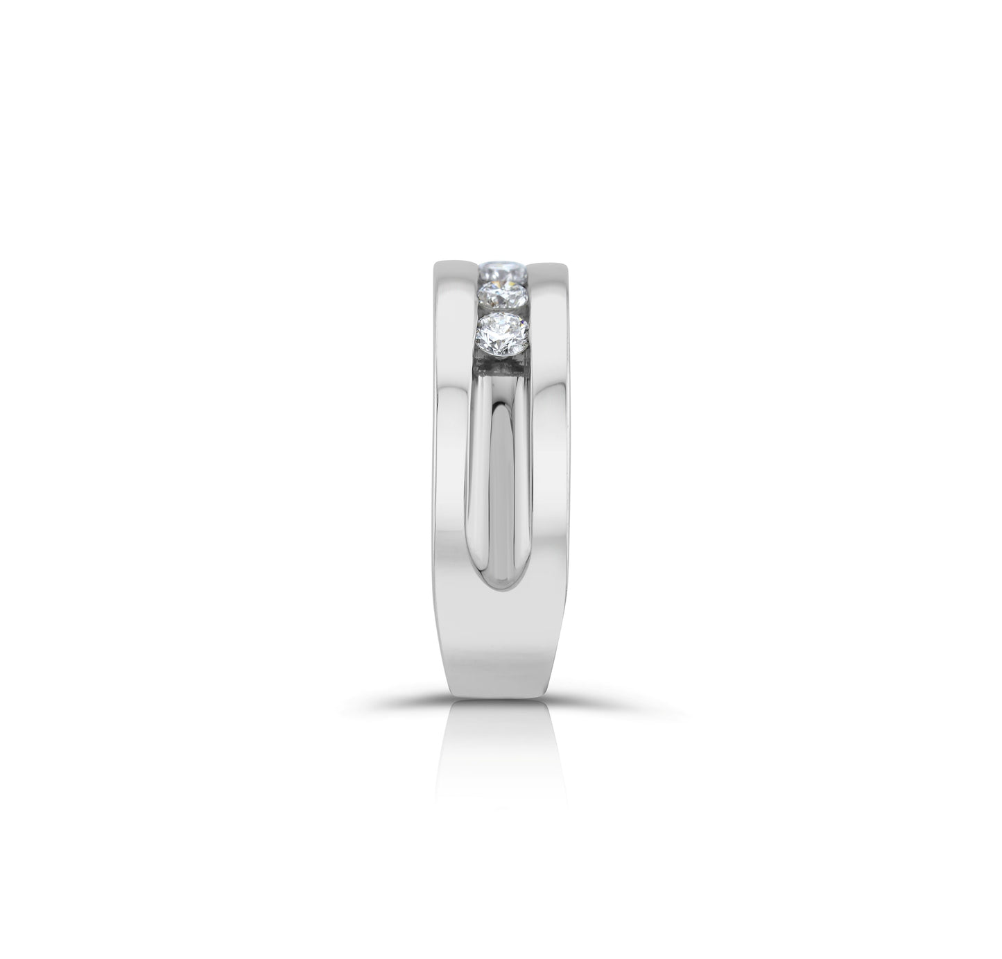 14K White Gold Diamond Men’s Band 2/3 Ct