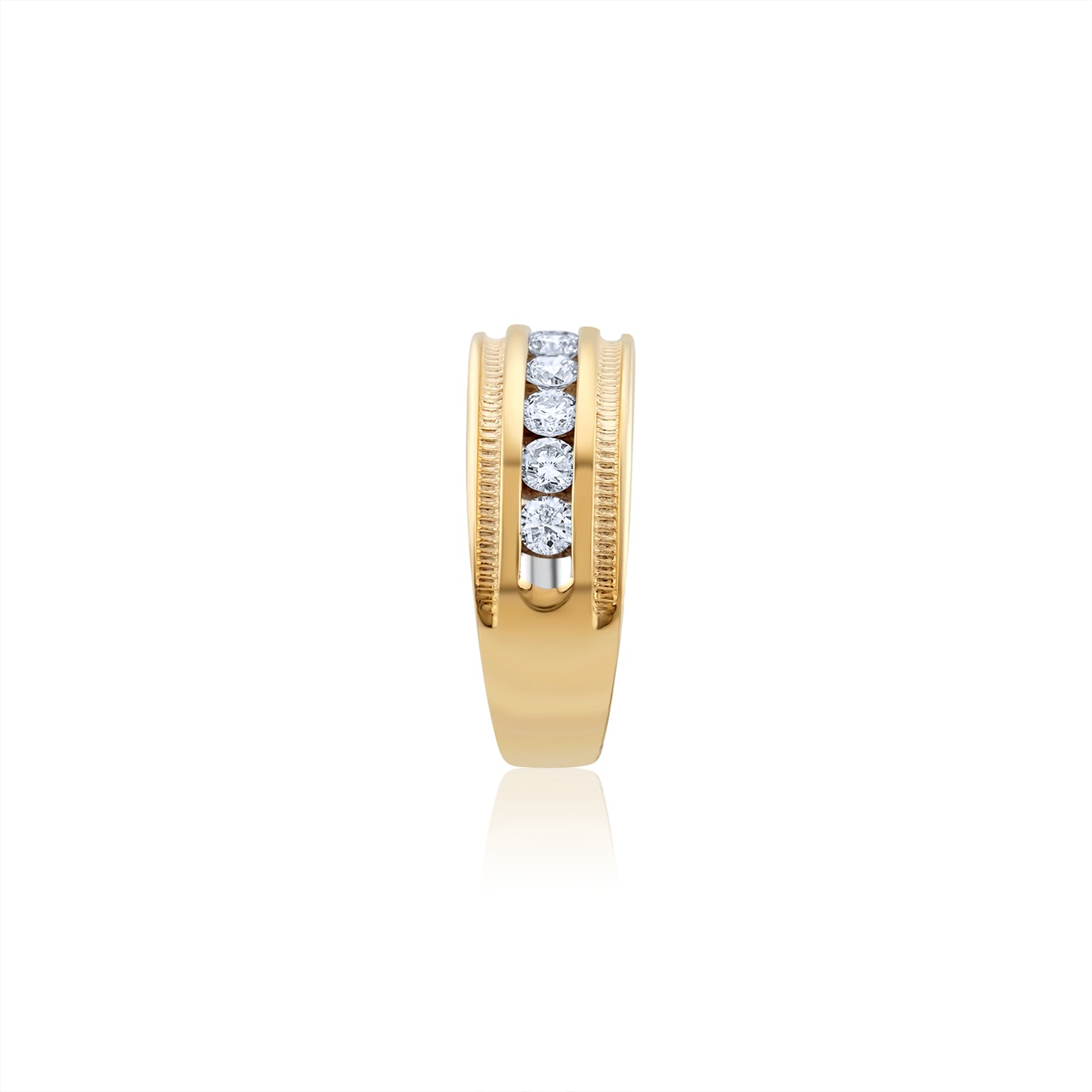 14K Yellow Gold Diamond Men’s Band 1 Ct