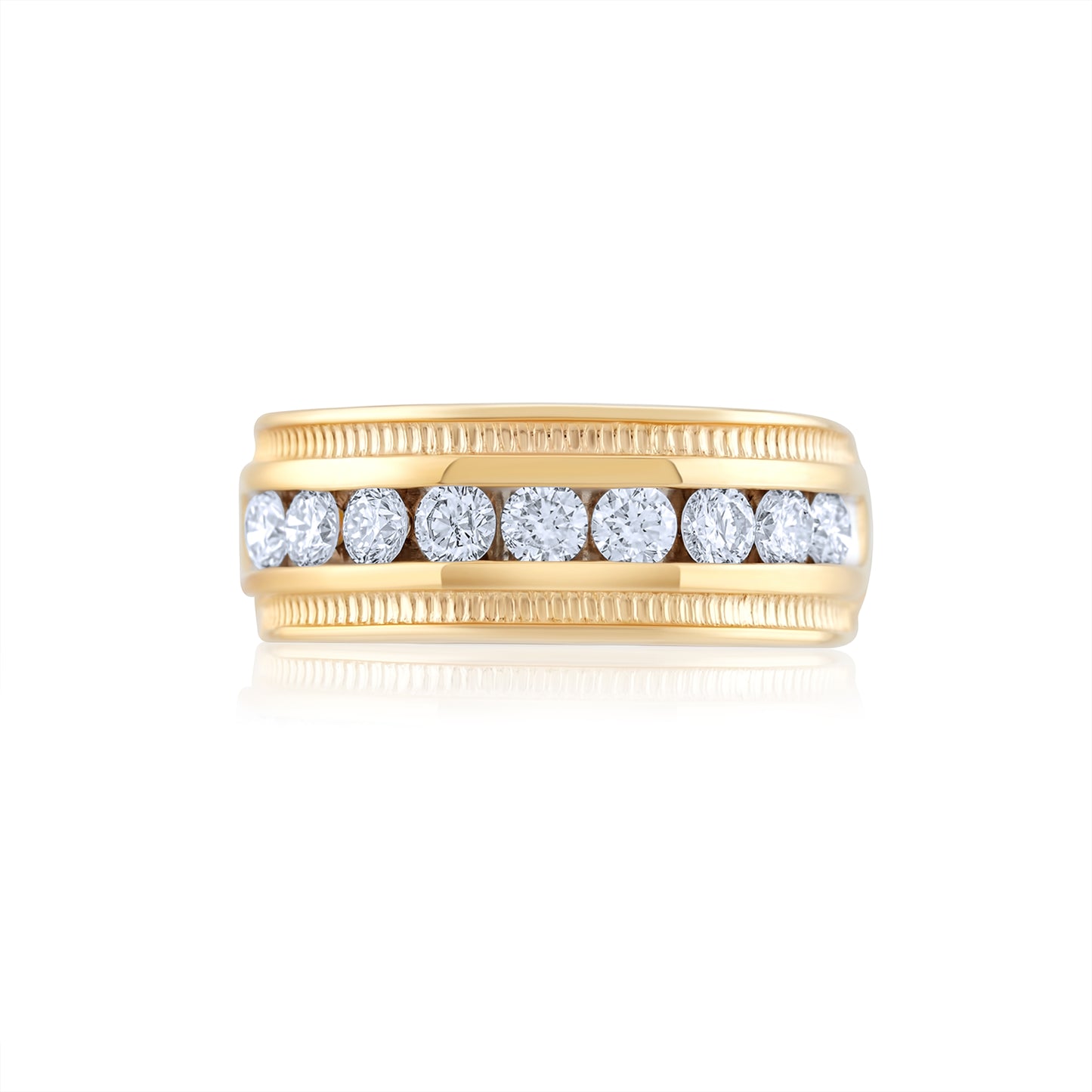 14K Yellow Gold Diamond Men’s Band 1 Ct