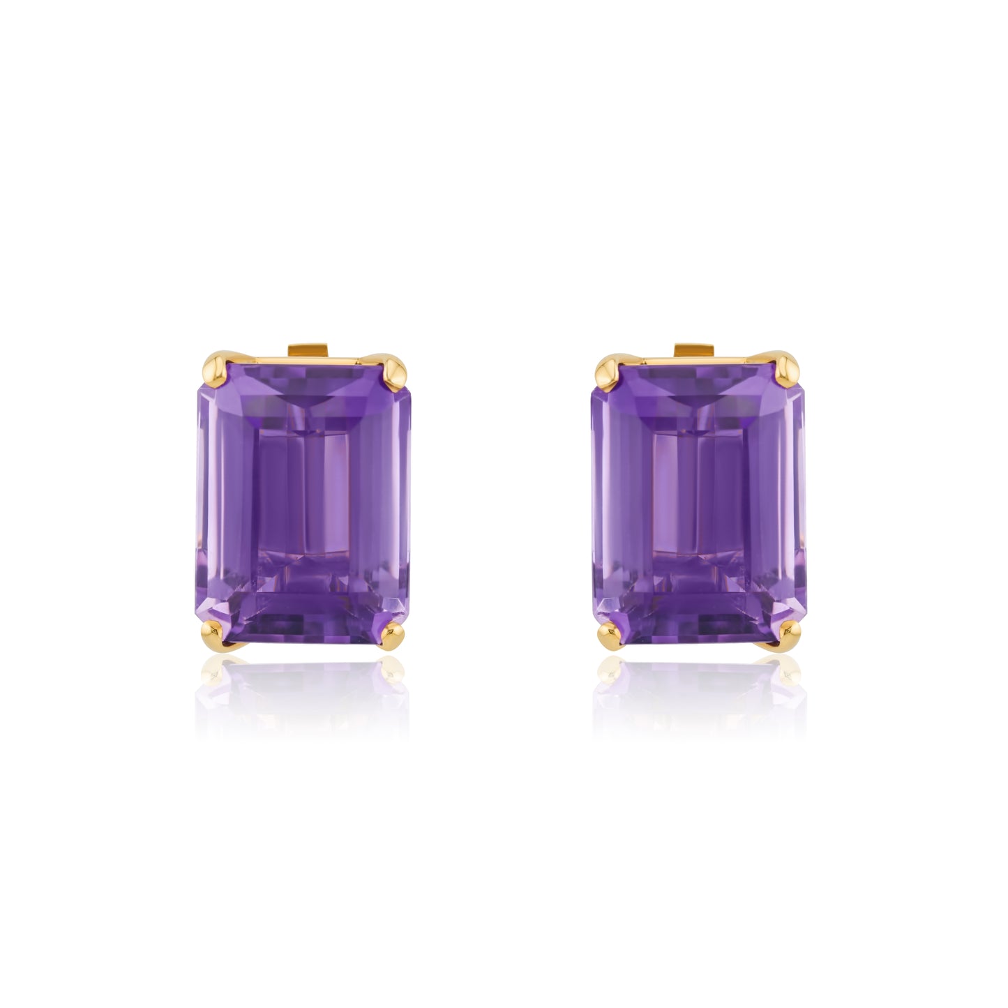 14K Yellow Amethyst French Clasp Earrings 30 Ct