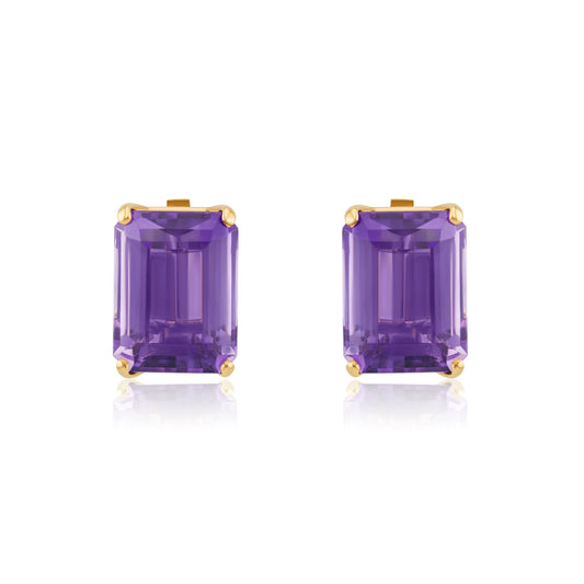 14K Yellow Amethyst French Clasp Earrings 30 Ct