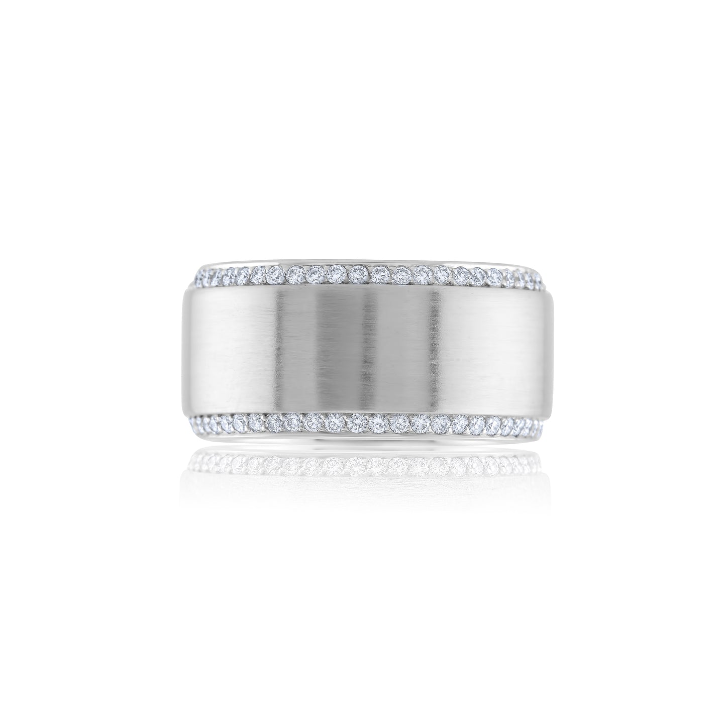 18K White Gold Diamond Men's Band ~ 1 ½ Ct