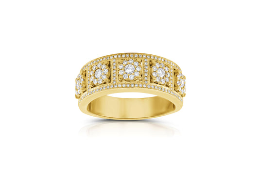 10K Yellow Gold Diamond Men’s Ring ~ 1 ½ Ct