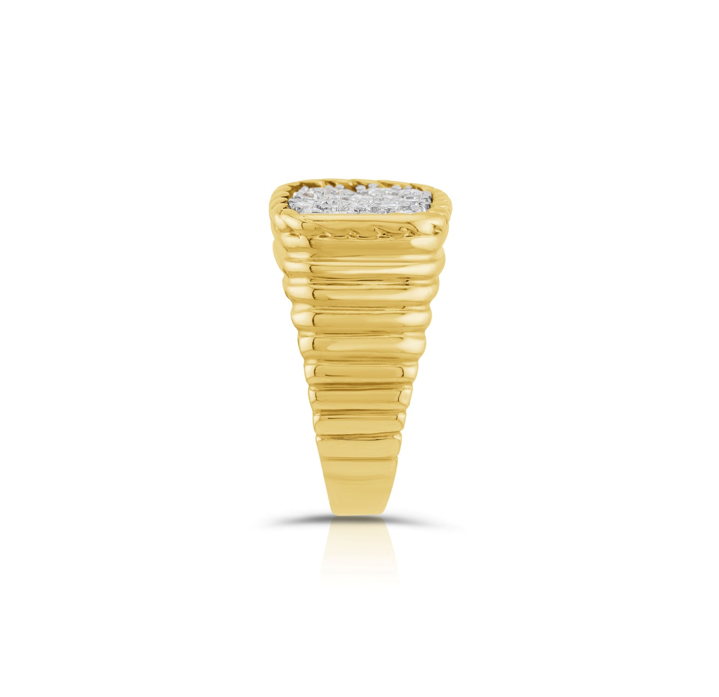 14K Yellow Gold Diamond Men’s Cluster Ring ~ 1.30 Ct