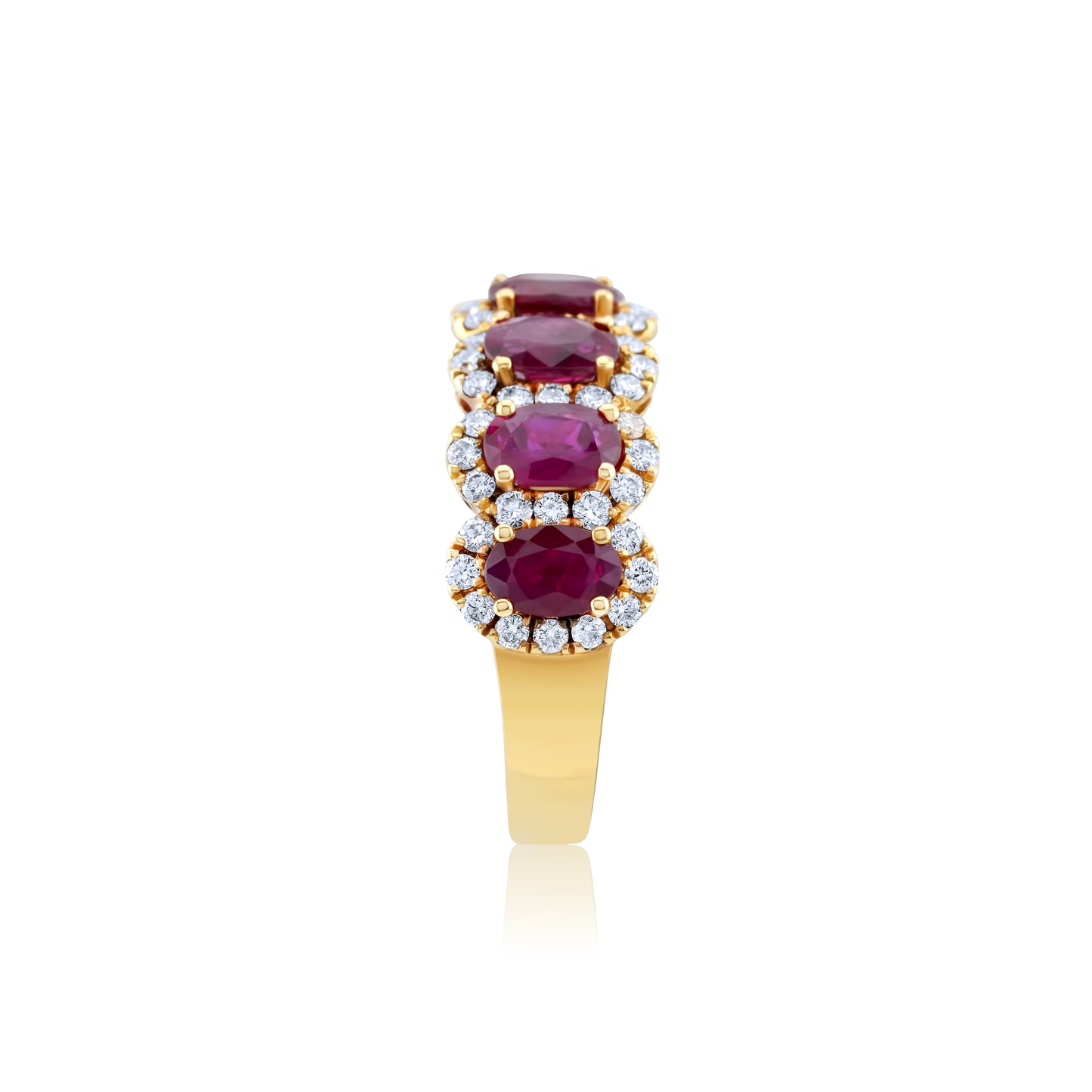 14K Yellow Gold Diamond & Ruby Men’s Ring ~ 5 Ct