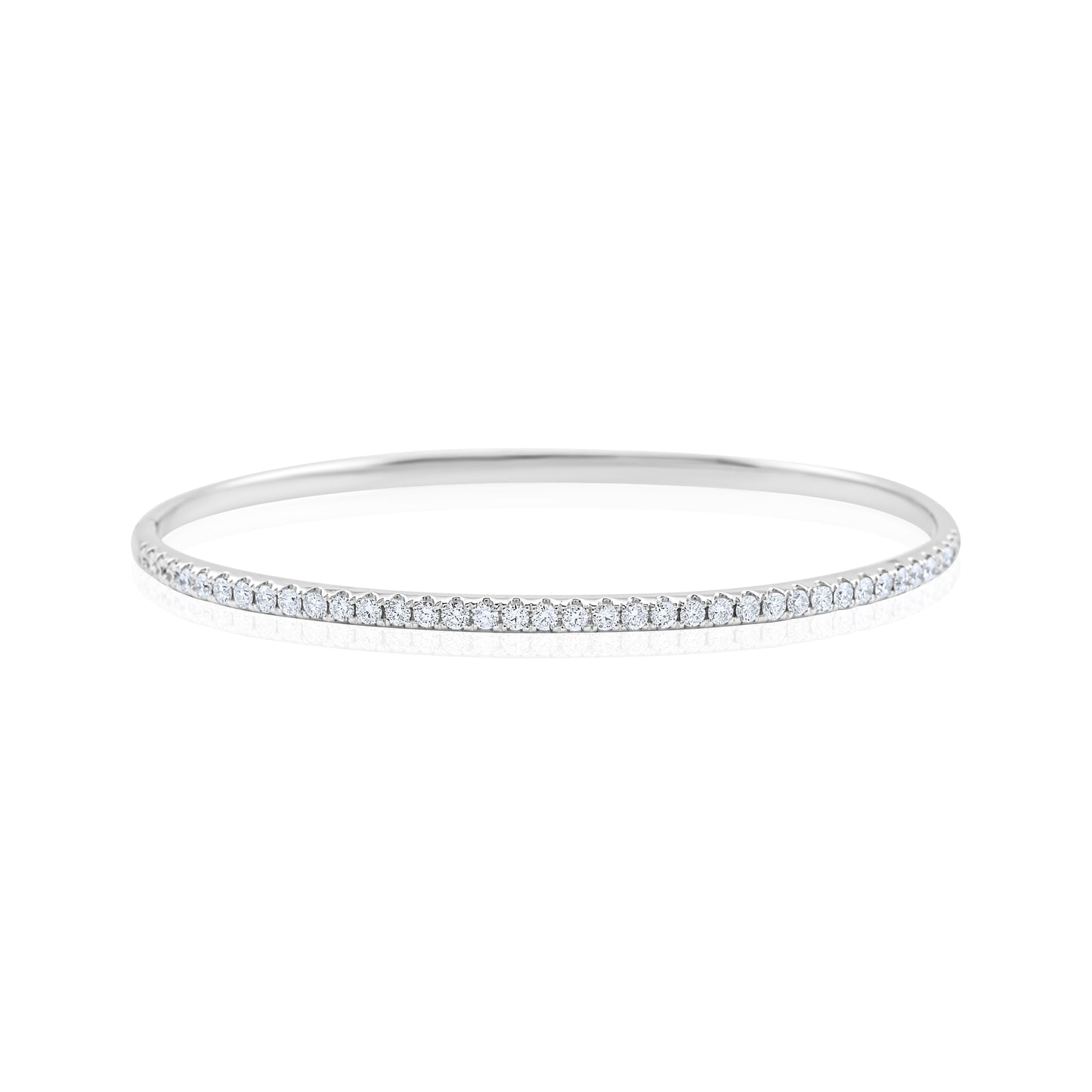 14K White Gold Diamond Bangle ~ 1 ¼ Ct