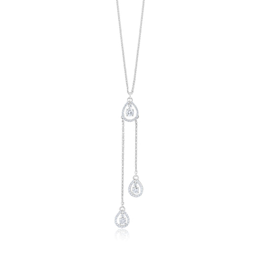 14K White Gold Diamond Johnny N. Design Necklace ~ 1.50 Ct