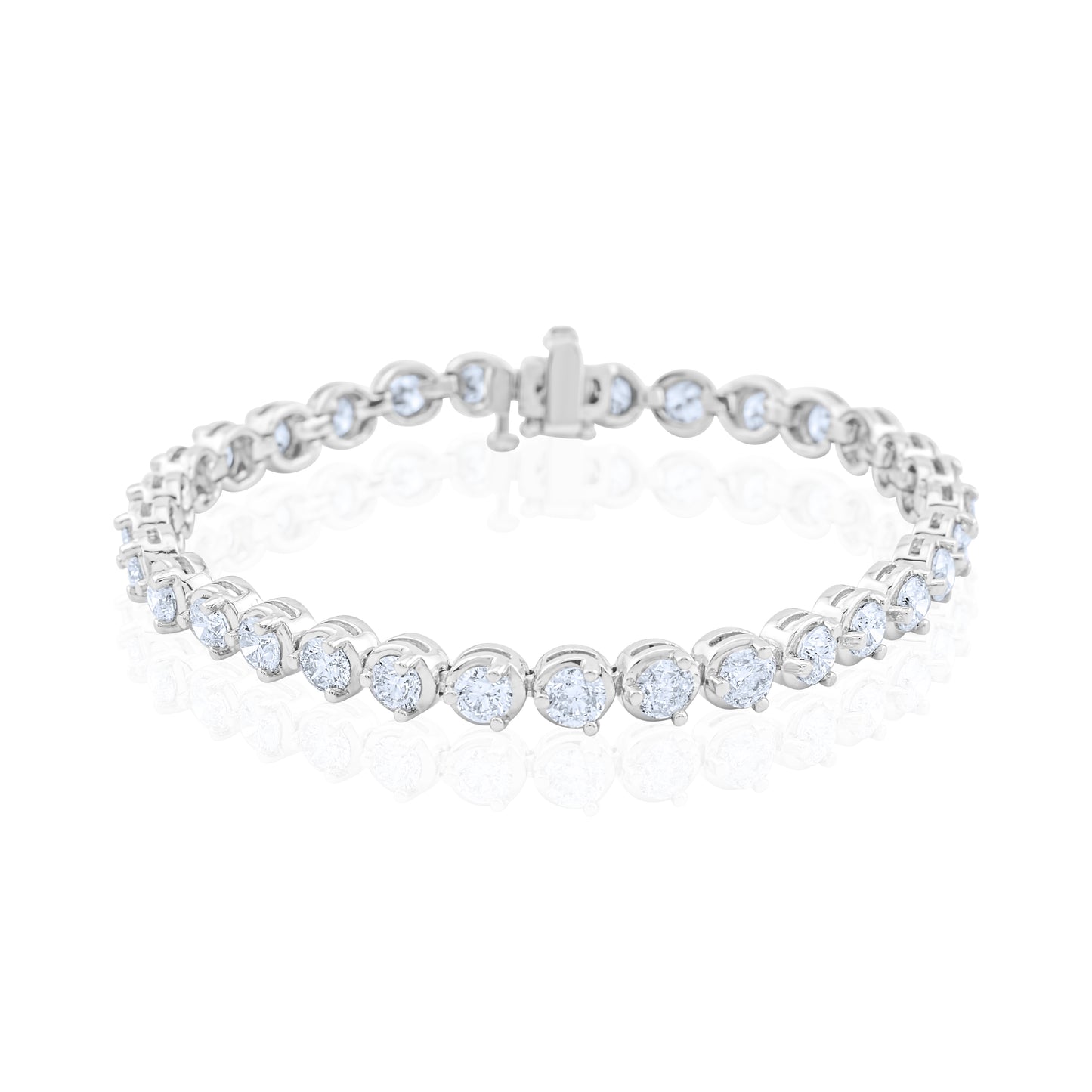 14K White Gold Diamond Tennis Bracelet 7.15 Ct