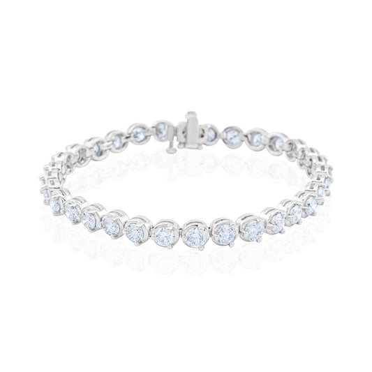 14K White Gold Diamond Tennis Bracelet 7.15 Ct