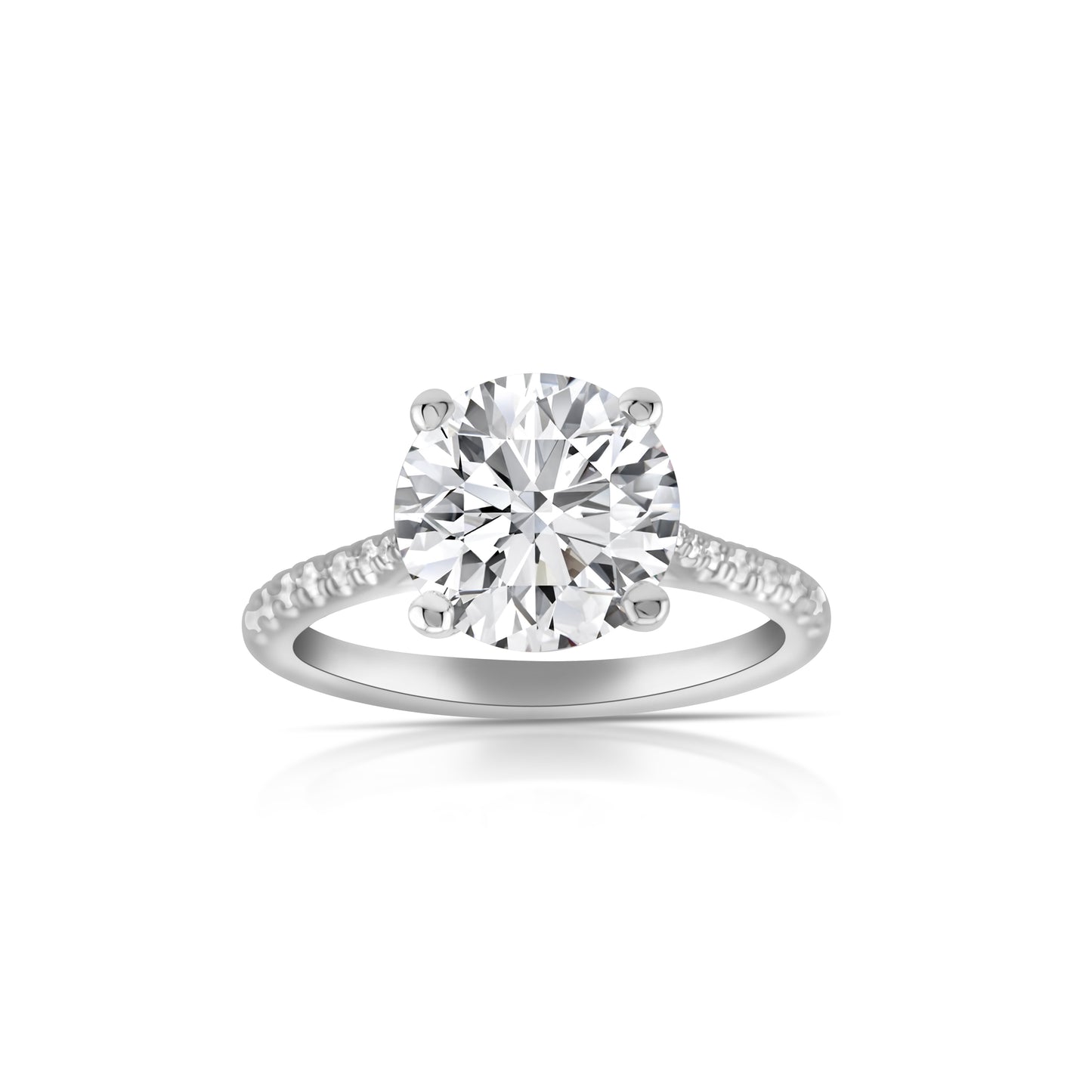 14K White Gold Lab Diamond Engagement Ring 3¾ Ct
