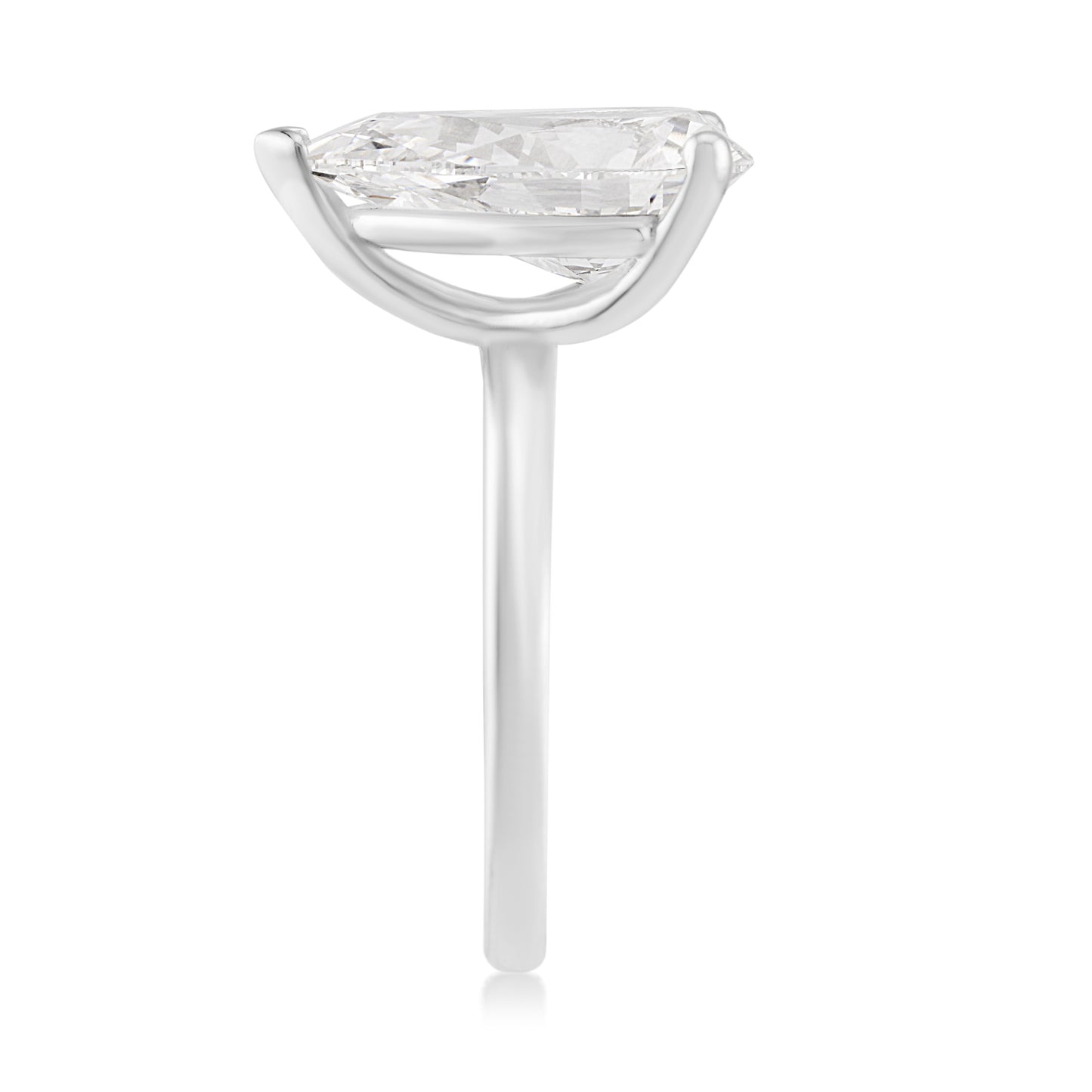 14K White Gold Pear Shaped Lab Diamond Solitaire 3.26 Ct