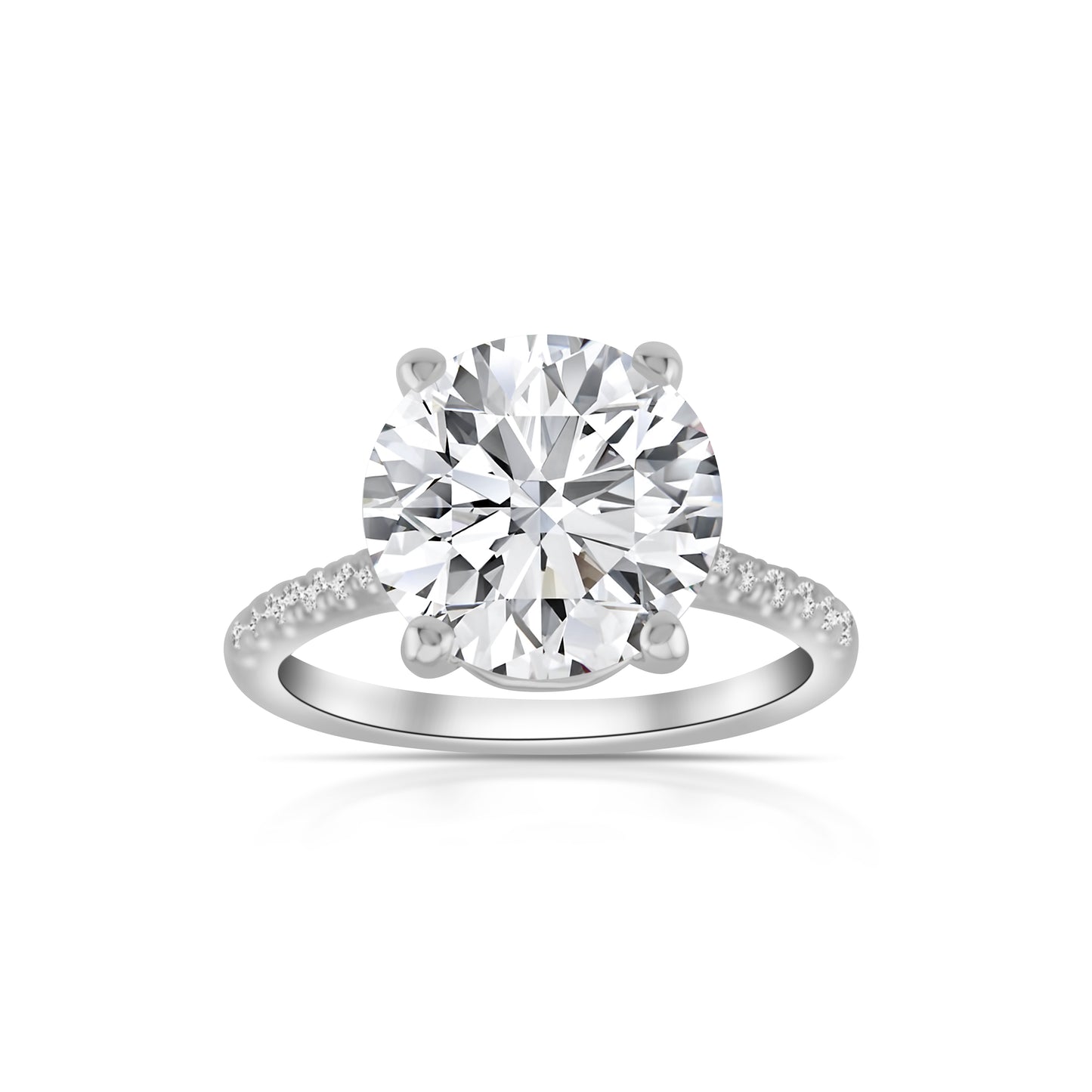 14K White Gold Lab Diamond Engagement Ring 5¼ Ct