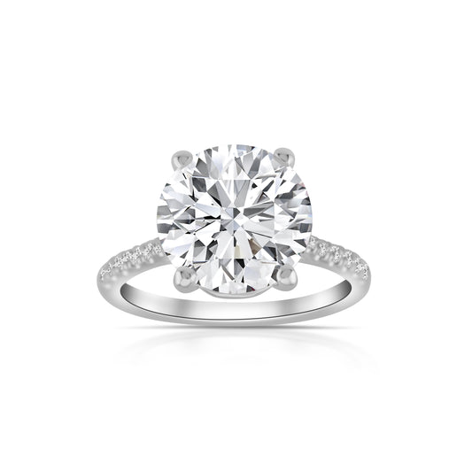 14K White Gold Lab Diamond Engagement Ring 5¼ Ct