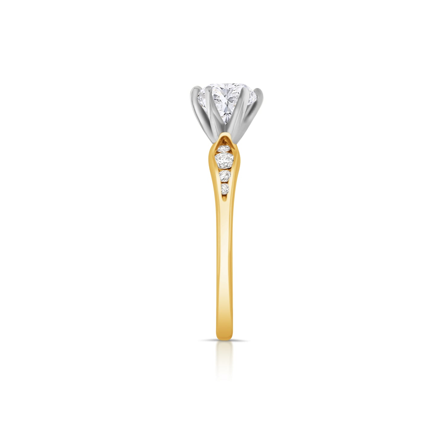 14K Two-Tone Gold Diamond Engagement Ring ~ 1 ¼ Ct