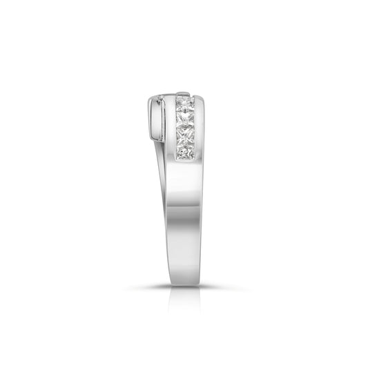 14K White Gold Diamond Princess Cut Engagement Ring ~ 1 1/3 Ct