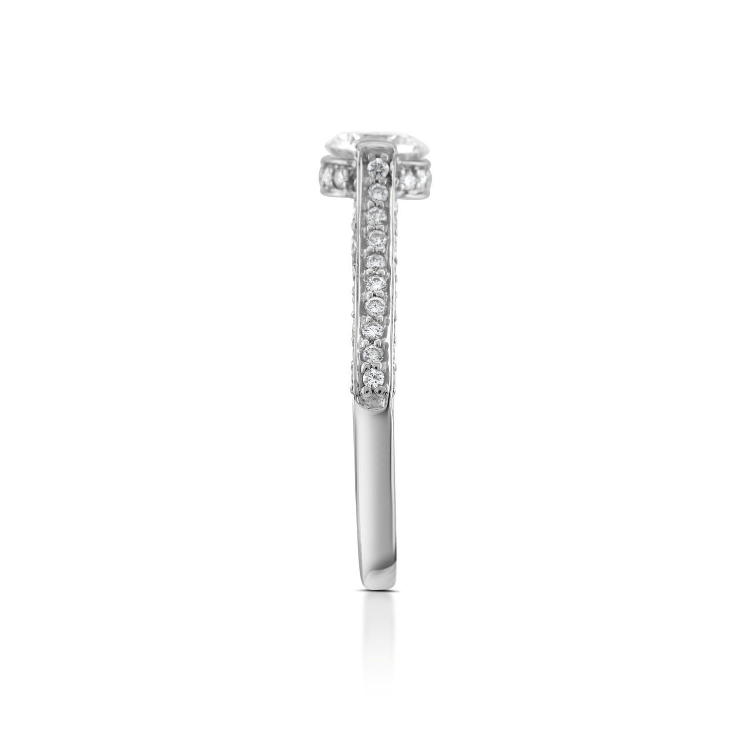 18K White Gold Diamond Engagement Ring ~ 1 Ct